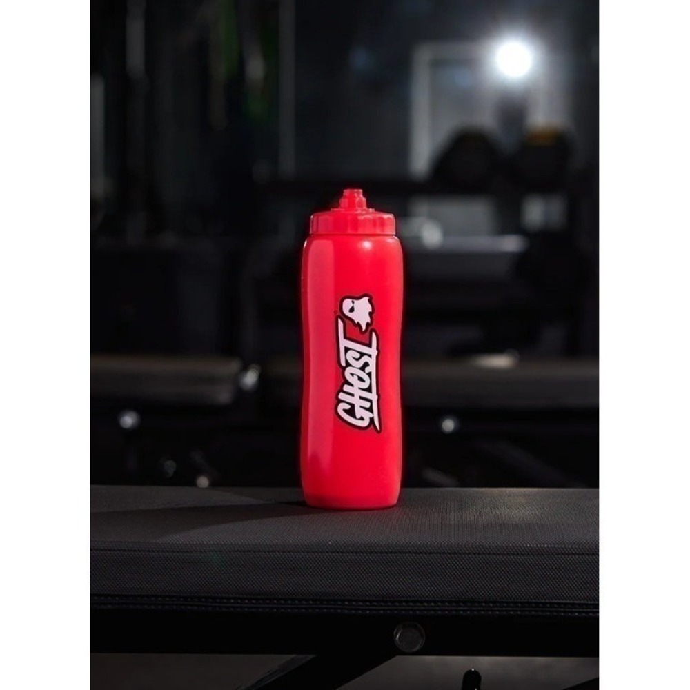 Ghost Lifestyle 32oz Squeeze Water Bottle Neon Infrared Red NEW NWT SEALED